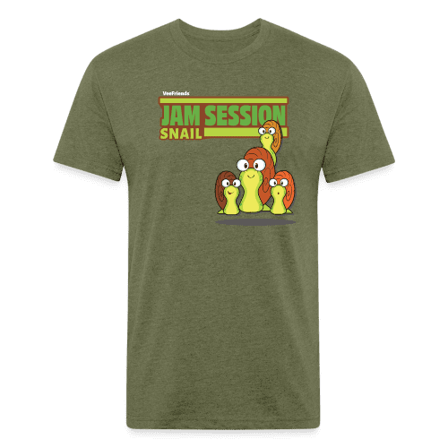 Jam Session Snail Character Comfort Adult Tee - heather military green