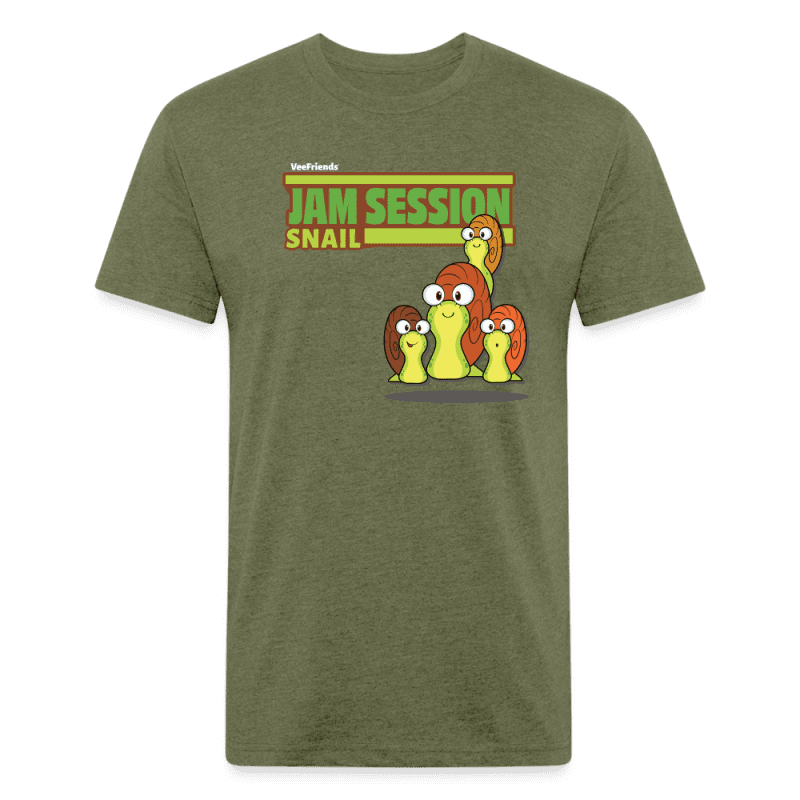 Jam Session Snail Character Comfort Adult Tee - heather military green