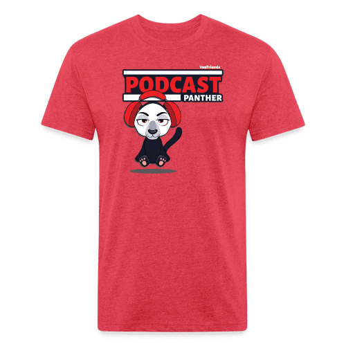 Podcast Panther Character Comfort Adult Tee - heather red