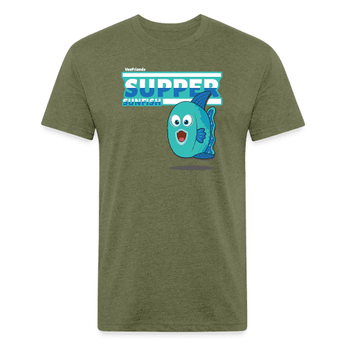 Supper Sunfish Character Comfort Adult Tee - heather military green