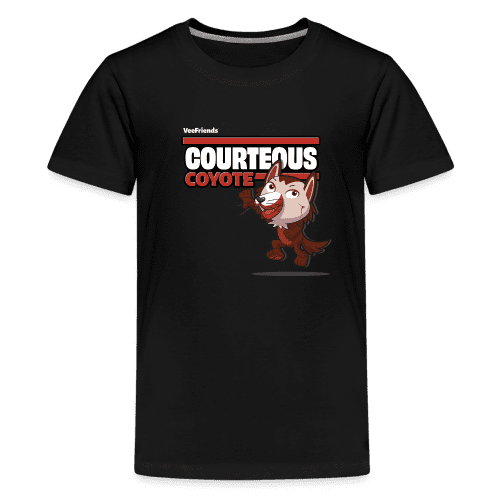 Courteous Coyote Character Comfort Kids Tee - black