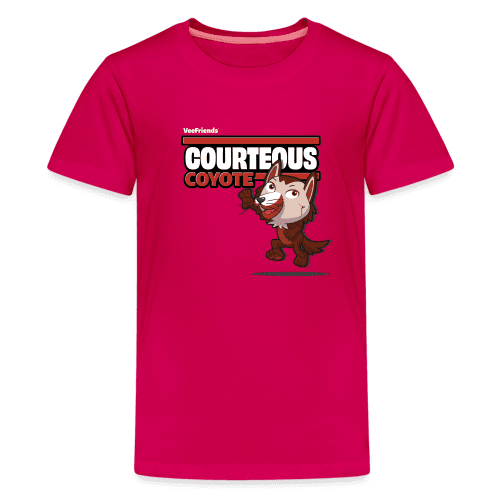 Courteous Coyote Character Comfort Kids Tee - dark pink