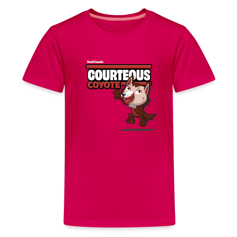 Courteous Coyote Character Comfort Kids Tee - dark pink