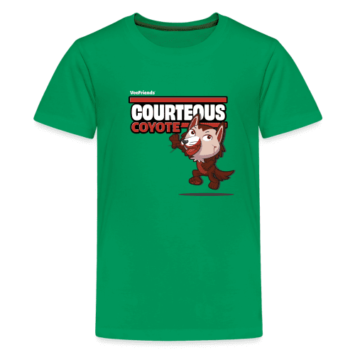 Courteous Coyote Character Comfort Kids Tee - kelly green