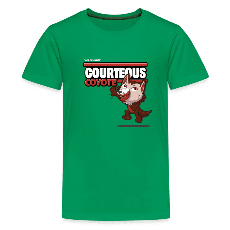 Courteous Coyote Character Comfort Kids Tee - kelly green