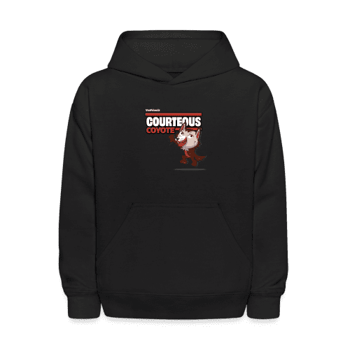 Courteous Coyote Character Comfort Kids Hoodie - black