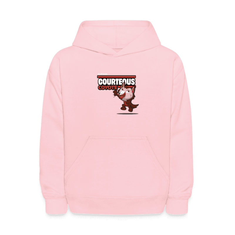 Courteous Coyote Character Comfort Kids Hoodie - pink