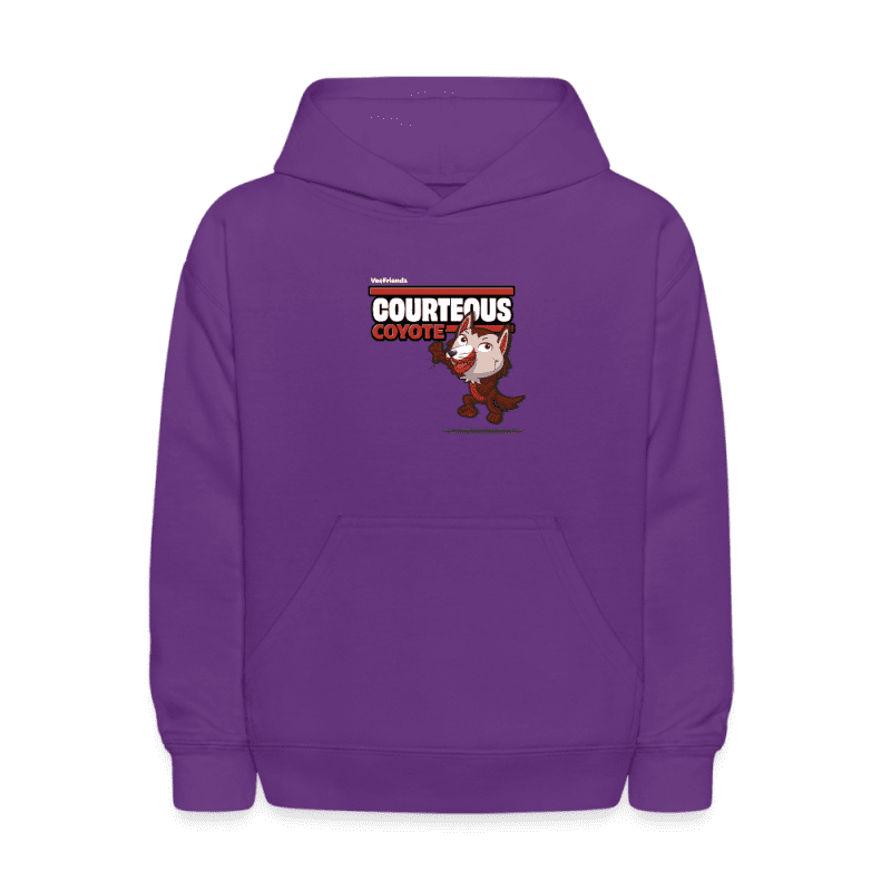 Courteous Coyote Character Comfort Kids Hoodie - purple