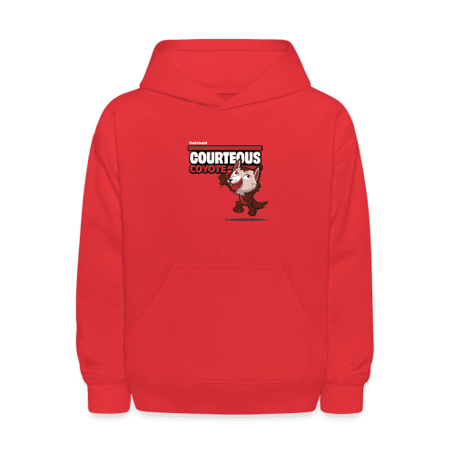 Courteous Coyote Character Comfort Kids Hoodie - red