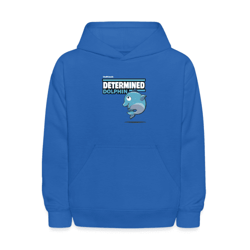 Determined Dolphin Character Comfort Kids Hoodie - royal blue