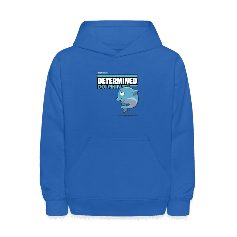 Determined Dolphin Character Comfort Kids Hoodie - royal blue