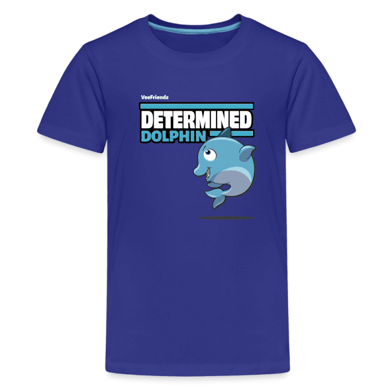 Determined Dolphin Character Comfort Kids Tee - royal blue