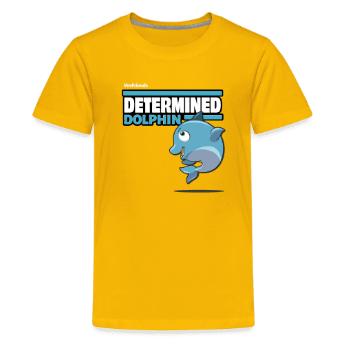 Determined Dolphin Character Comfort Kids Tee - sun yellow