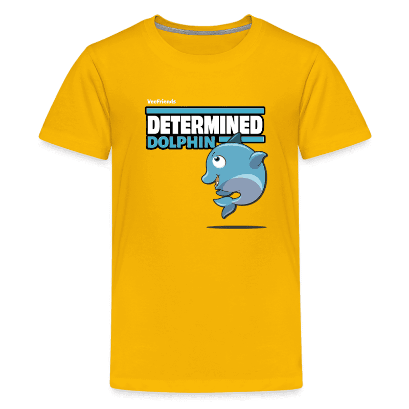 Determined Dolphin Character Comfort Kids Tee - sun yellow