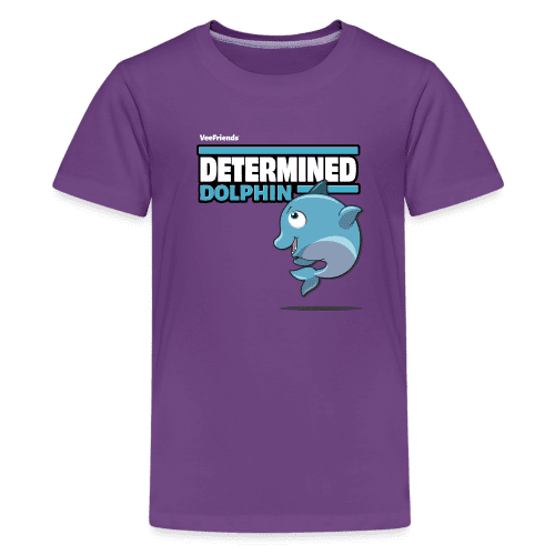 Determined Dolphin Character Comfort Kids Tee - purple