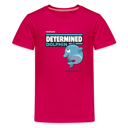 Determined Dolphin Character Comfort Kids Tee - dark pink