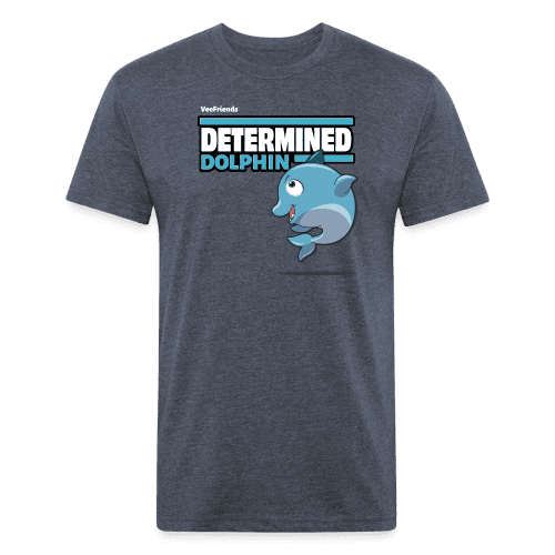 Determined Dolphin Character Comfort Adult Tee - heather navy