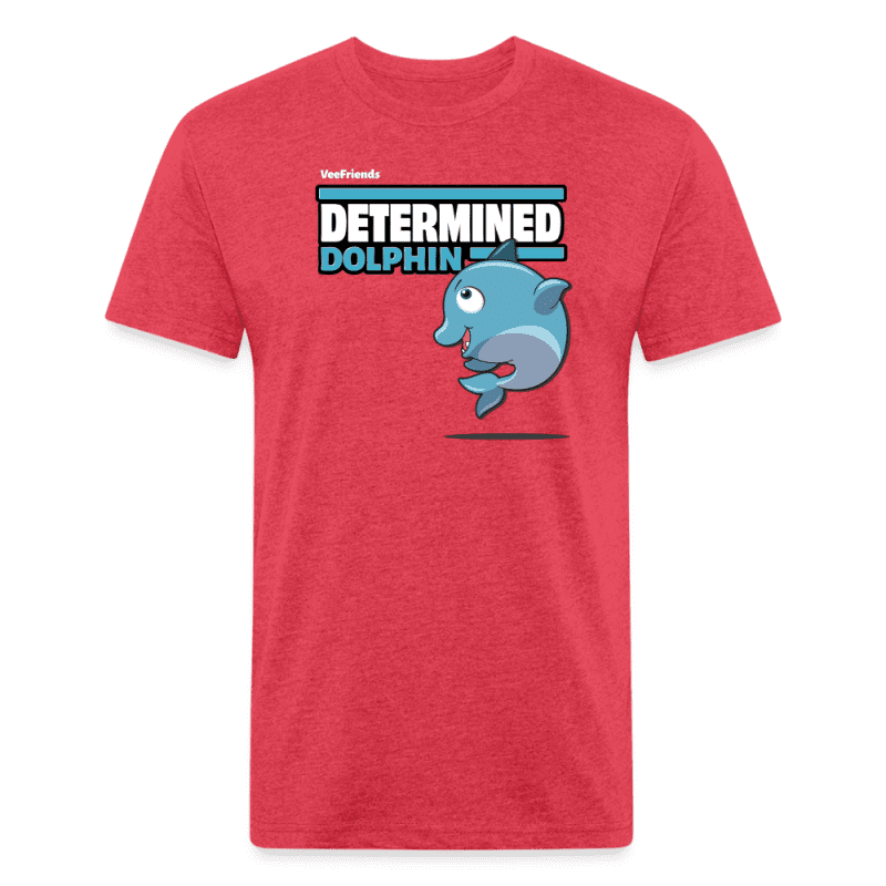 Determined Dolphin Character Comfort Adult Tee - heather red