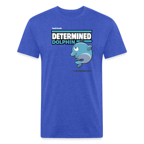 Determined Dolphin Character Comfort Adult Tee - heather royal