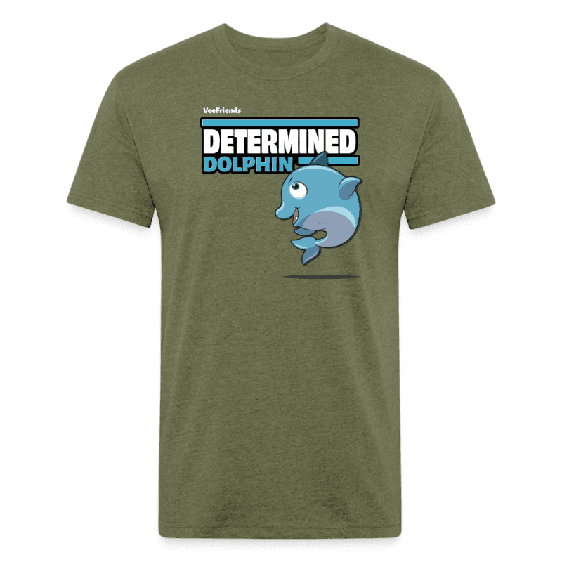 Determined Dolphin Character Comfort Adult Tee - heather military green