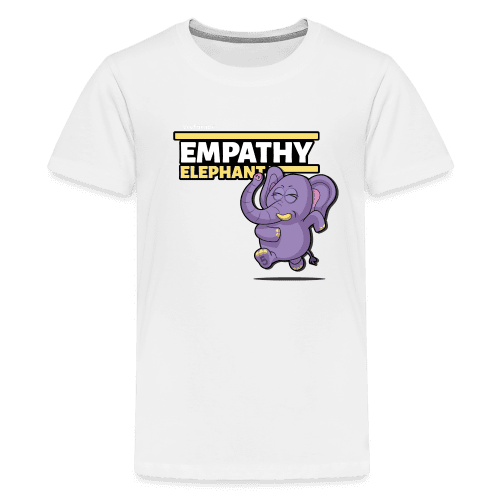 Empathy Elephant Character Comfort Kids Tee - white