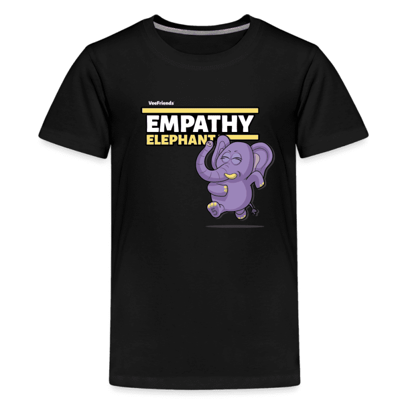 Empathy Elephant Character Comfort Kids Tee - black