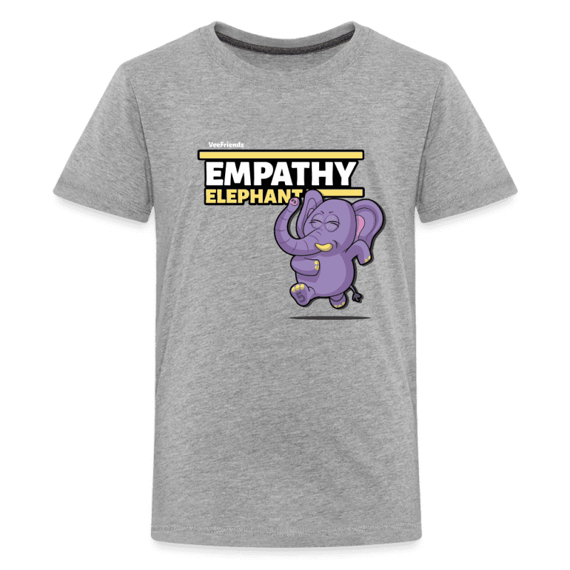 Empathy Elephant Character Comfort Kids Tee - heather gray