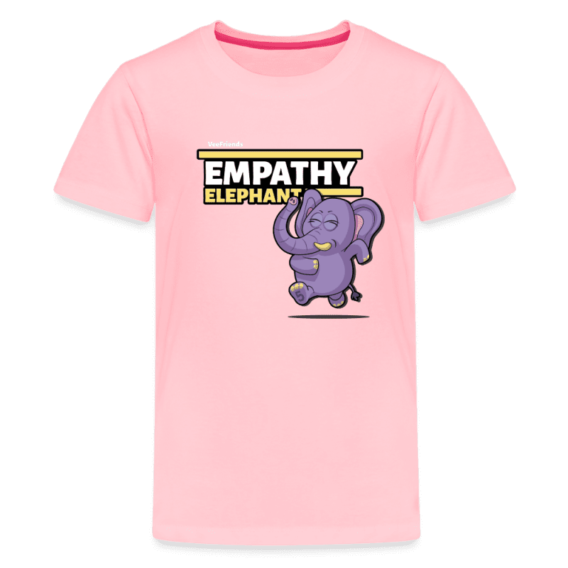 Empathy Elephant Character Comfort Kids Tee - pink