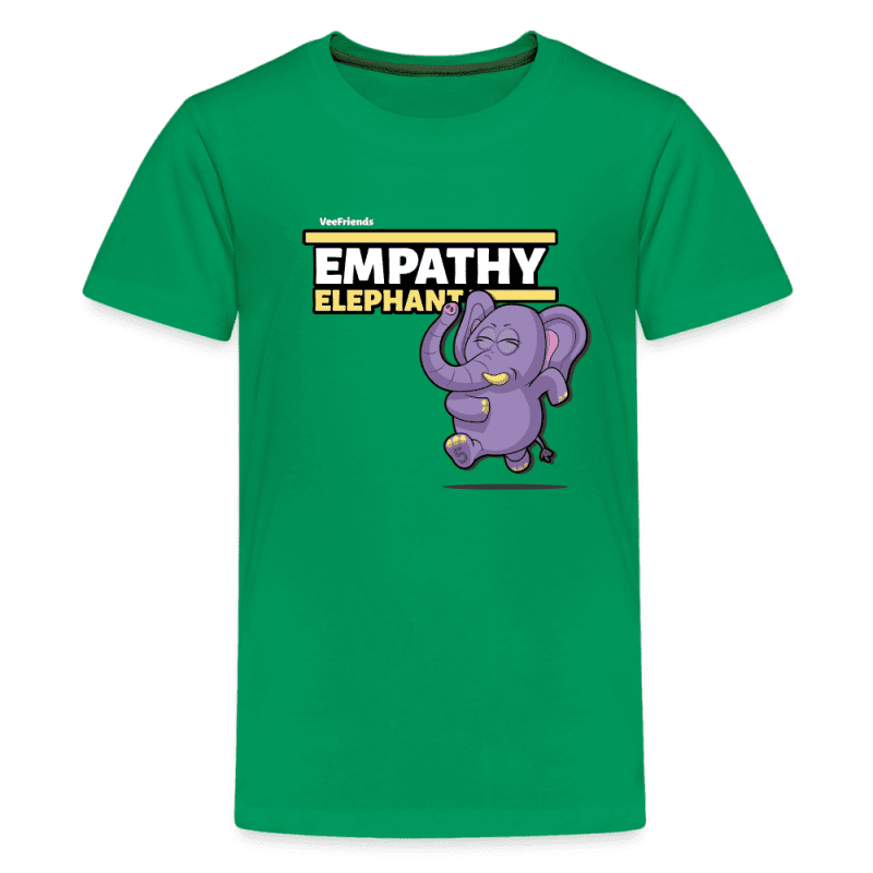 Empathy Elephant Character Comfort Kids Tee - kelly green