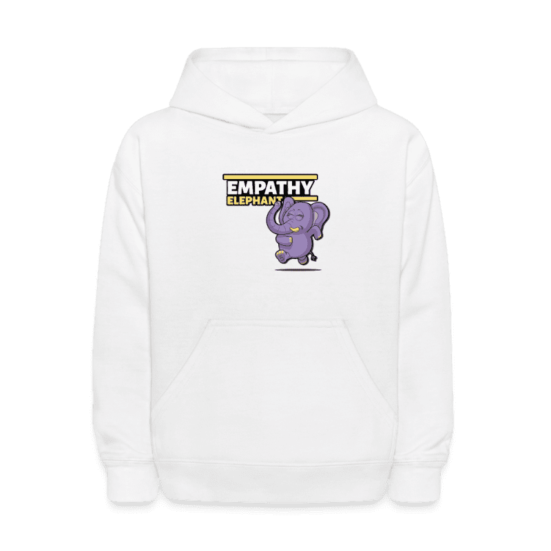 Empathy Elephant Character Comfort Kids Hoodie - white