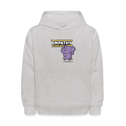 Empathy Elephant Character Comfort Kids Hoodie - heather gray