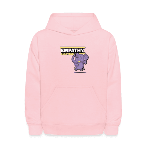 Empathy Elephant Character Comfort Kids Hoodie - pink