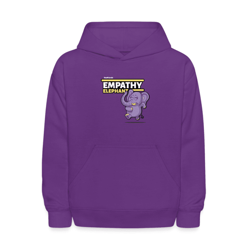 Empathy Elephant Character Comfort Kids Hoodie - purple