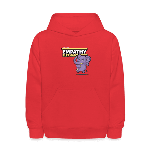 Empathy Elephant Character Comfort Kids Hoodie - red