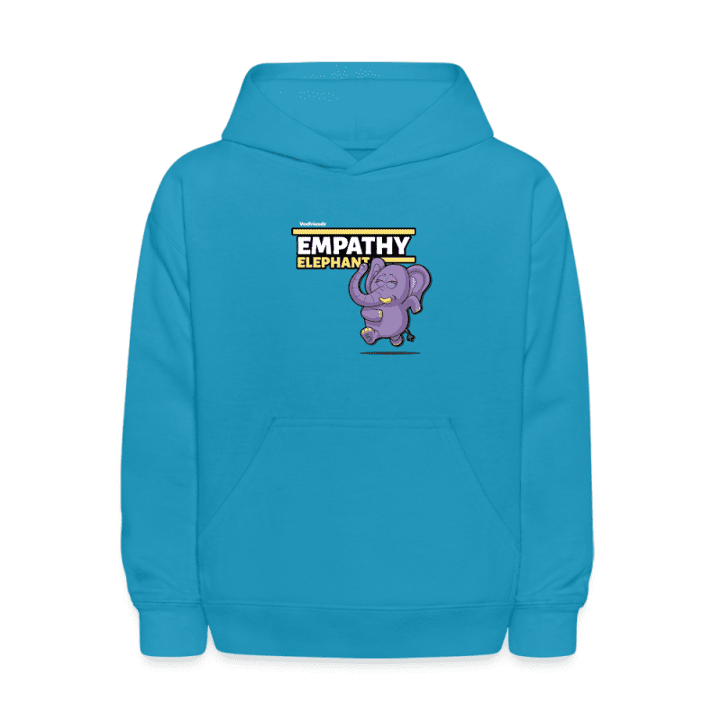 Empathy Elephant Character Comfort Kids Hoodie - turquoise