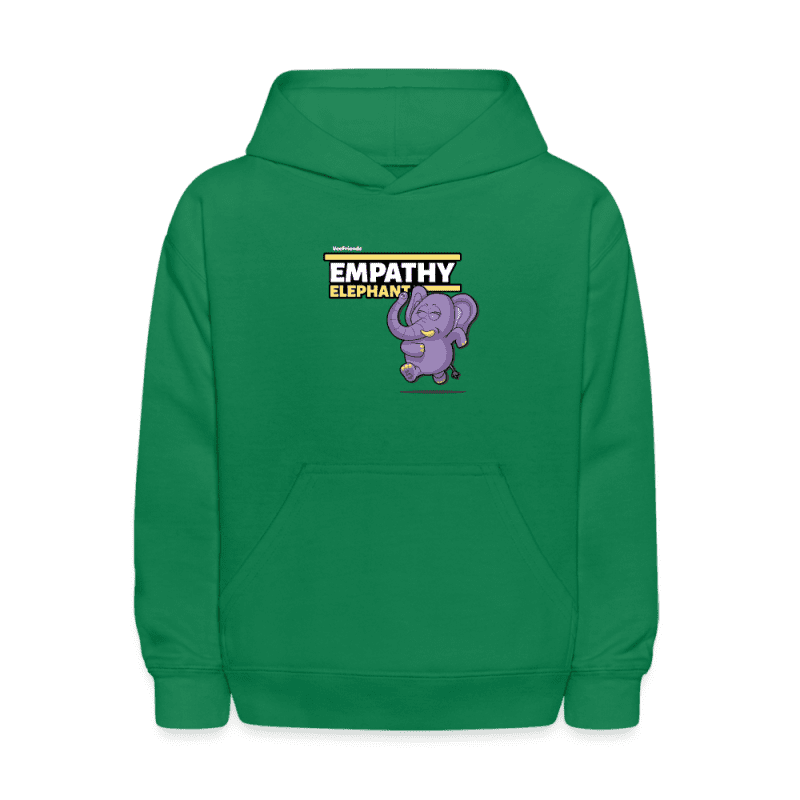 Empathy Elephant Character Comfort Kids Hoodie - kelly green