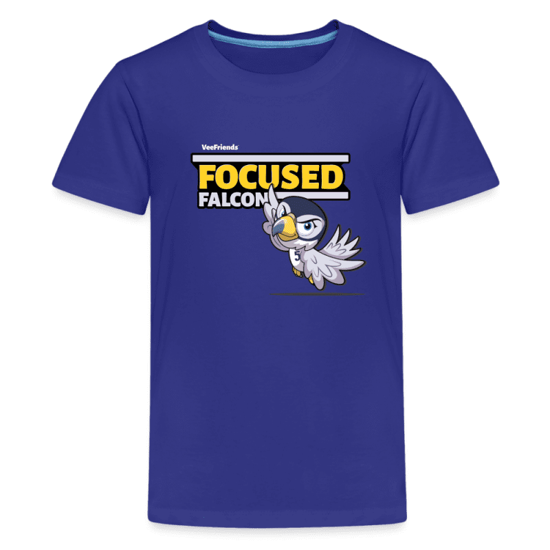 Focused Falcon Character Comfort Kids Tee - royal blue