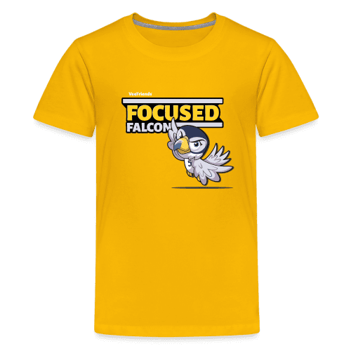 Focused Falcon Character Comfort Kids Tee - sun yellow