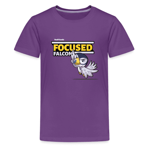 Focused Falcon Character Comfort Kids Tee - purple