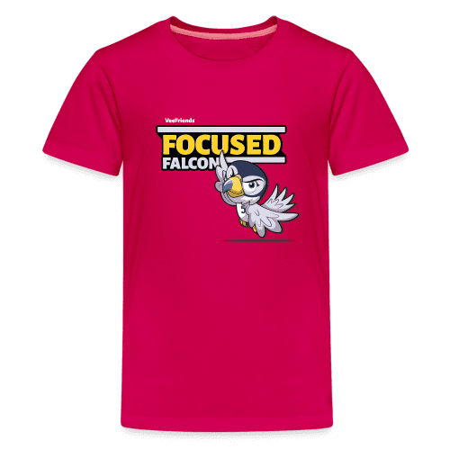 Focused Falcon Character Comfort Kids Tee - dark pink