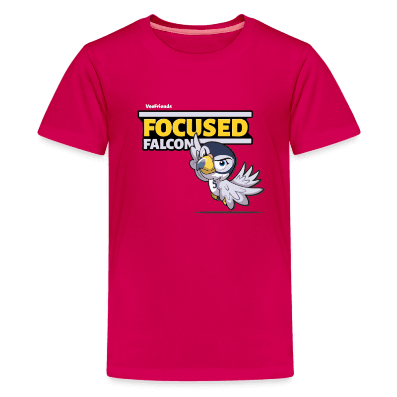 Focused Falcon Character Comfort Kids Tee - dark pink