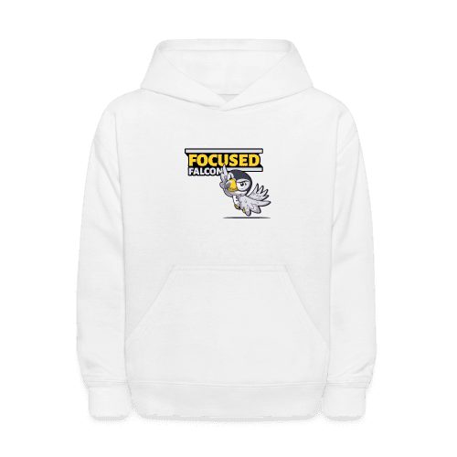 Focused Falcon Character Comfort Kids Hoodie - white