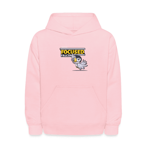 Focused Falcon Character Comfort Kids Hoodie - pink