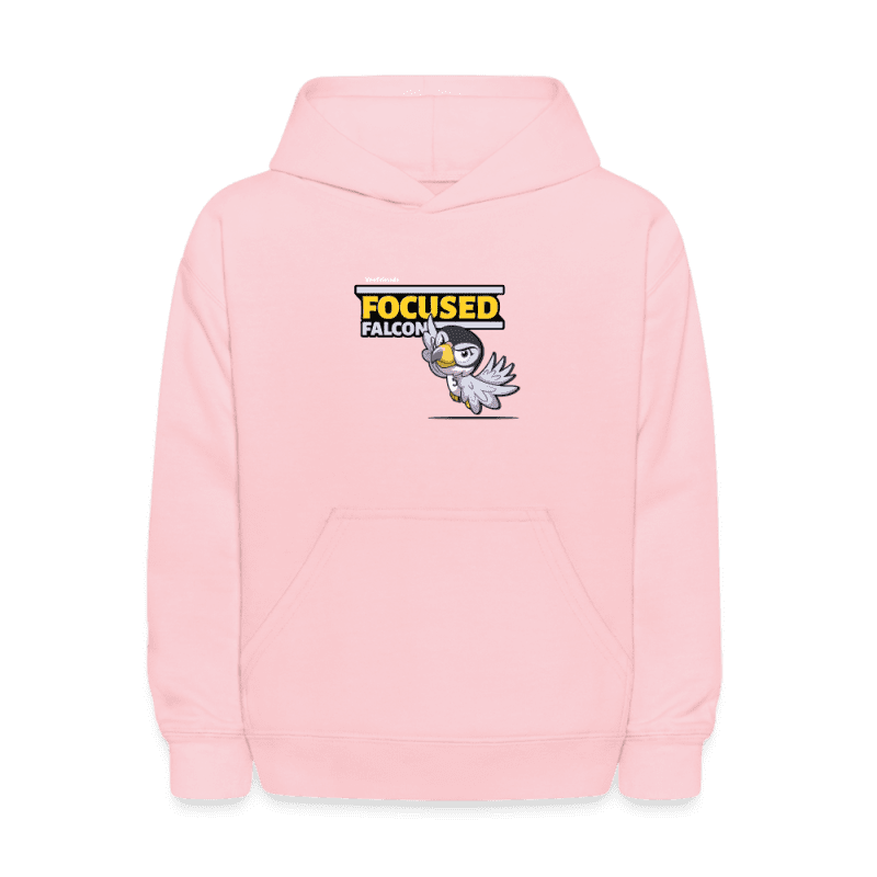 Focused Falcon Character Comfort Kids Hoodie - pink