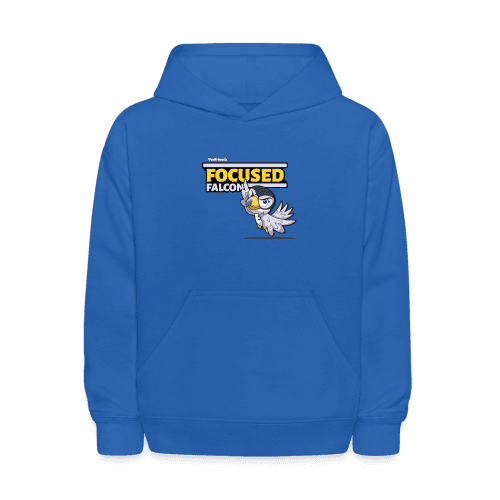 Focused Falcon Character Comfort Kids Hoodie - royal blue