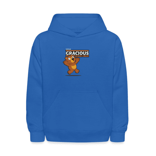 Gracious Grizzly Bear Character Comfort Kids Hoodie - royal blue