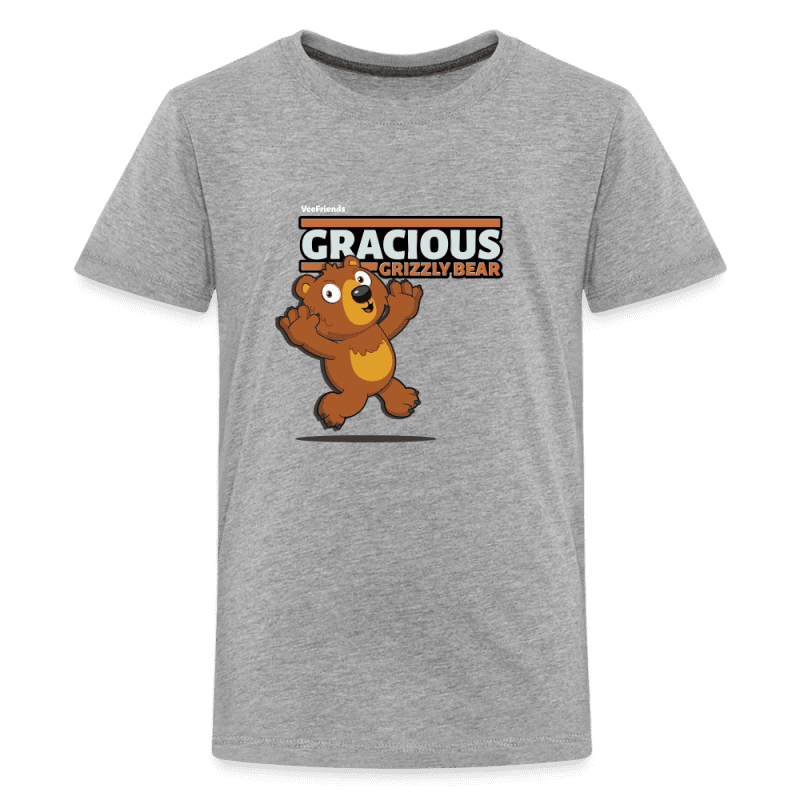 Gracious Grizzly Bear Character Comfort Kids Tee - heather gray