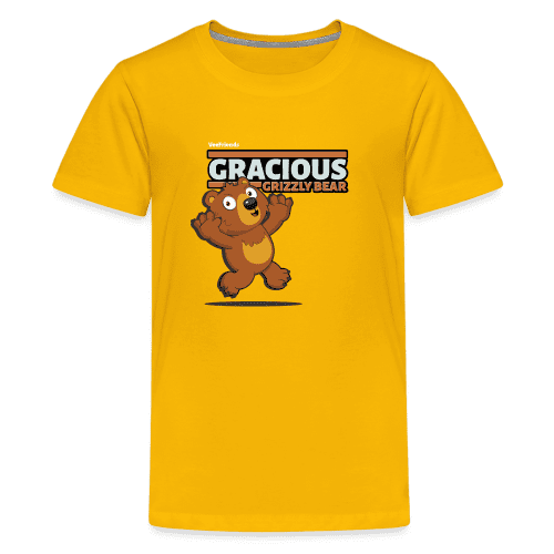 Gracious Grizzly Bear Character Comfort Kids Tee - sun yellow