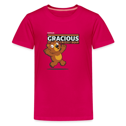 Gracious Grizzly Bear Character Comfort Kids Tee - dark pink