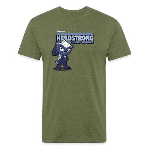 Headstrong Honey Badger Character Comfort Adult Tee - heather military green